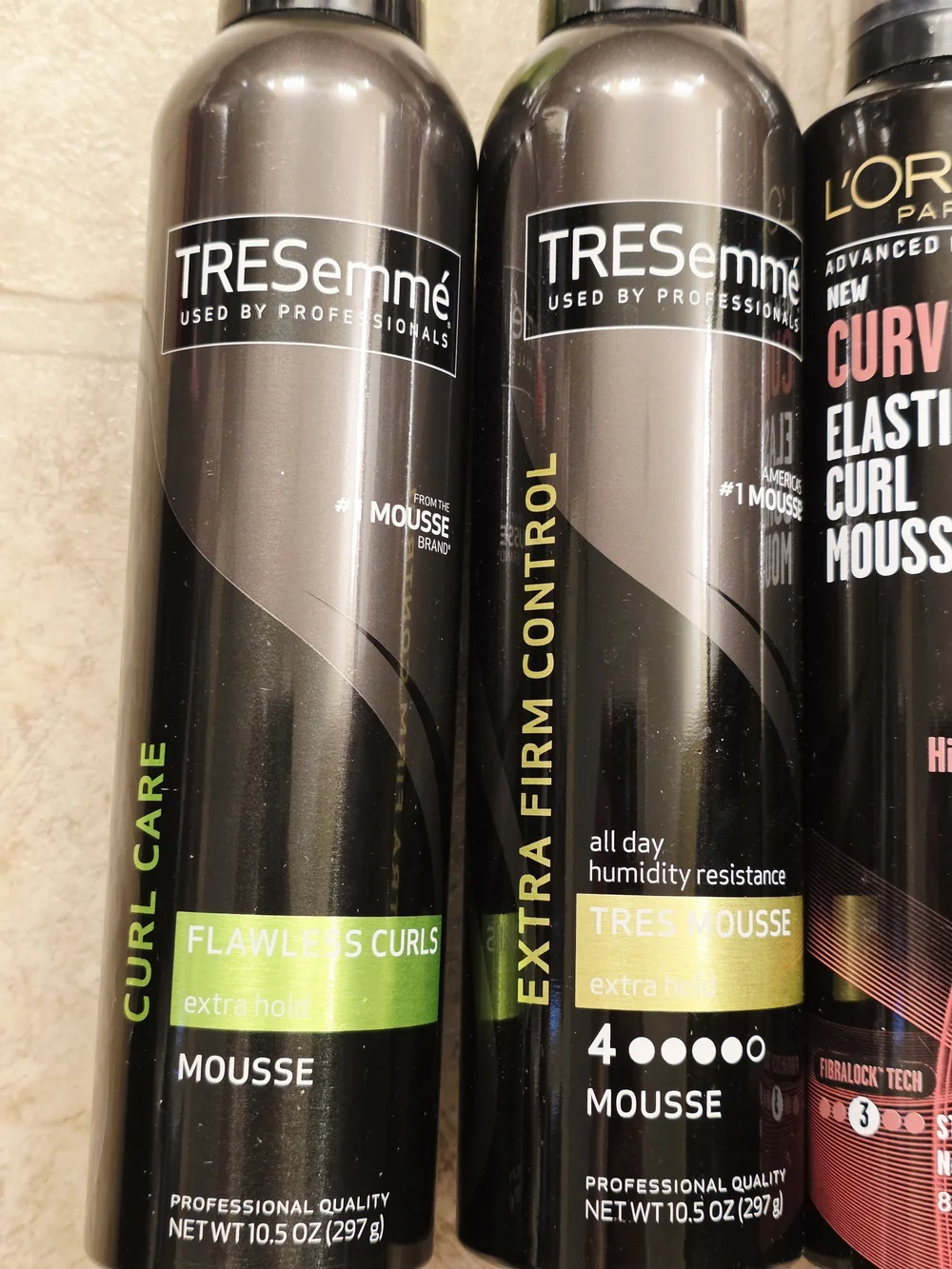 Assorted Black and Gold Styling Mousses - Tresemmé, L'Oréal, Pantene Bundle Of 5